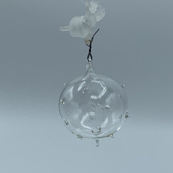 Vintage Blown Glass Christmas Ornament with Frosted Bow – Tomorrows Treasures - Picture 6 of 8